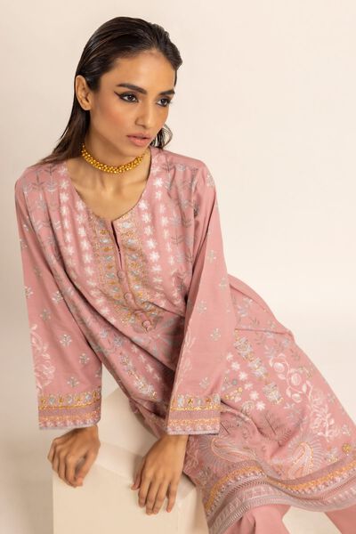 Kurta | Embroidered, PINK, hi-res