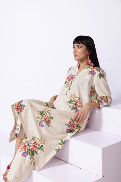 Embroidered | Crosshatch Poplin | Kurta | AED 140.00