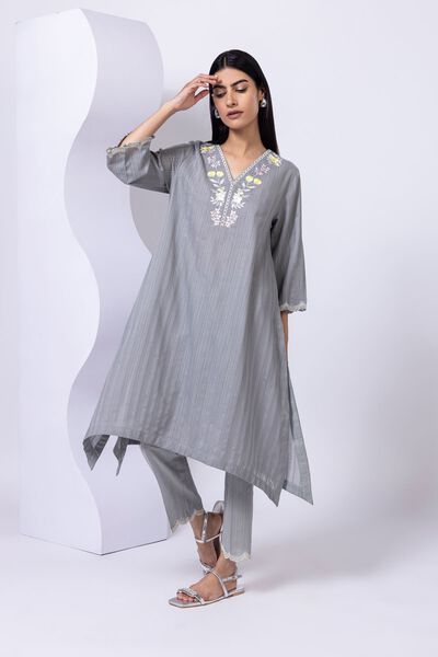 Embroidered | Leno | Kurta | AED 120.00