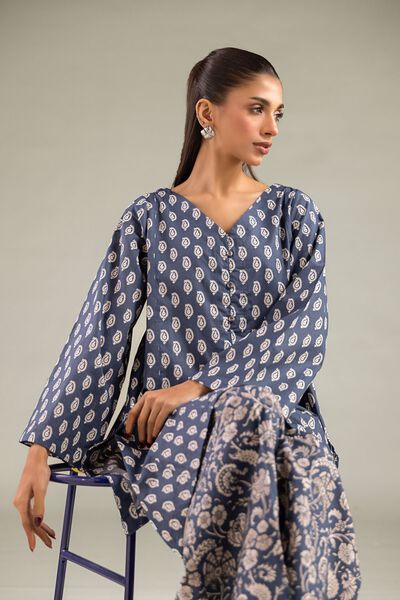 Printed | Cambric | Paisley V-Neck Kurta | AED 100.00