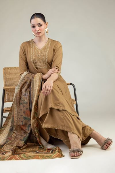 Embroidered | Raw Silk | V-Neck Silk Kurta | AED 69.00