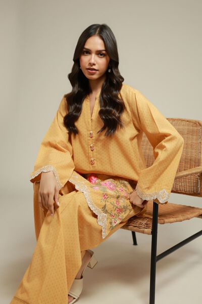 Embroidered | Cotton Dobby | 2-Piece Tailored Set | AED 230.00