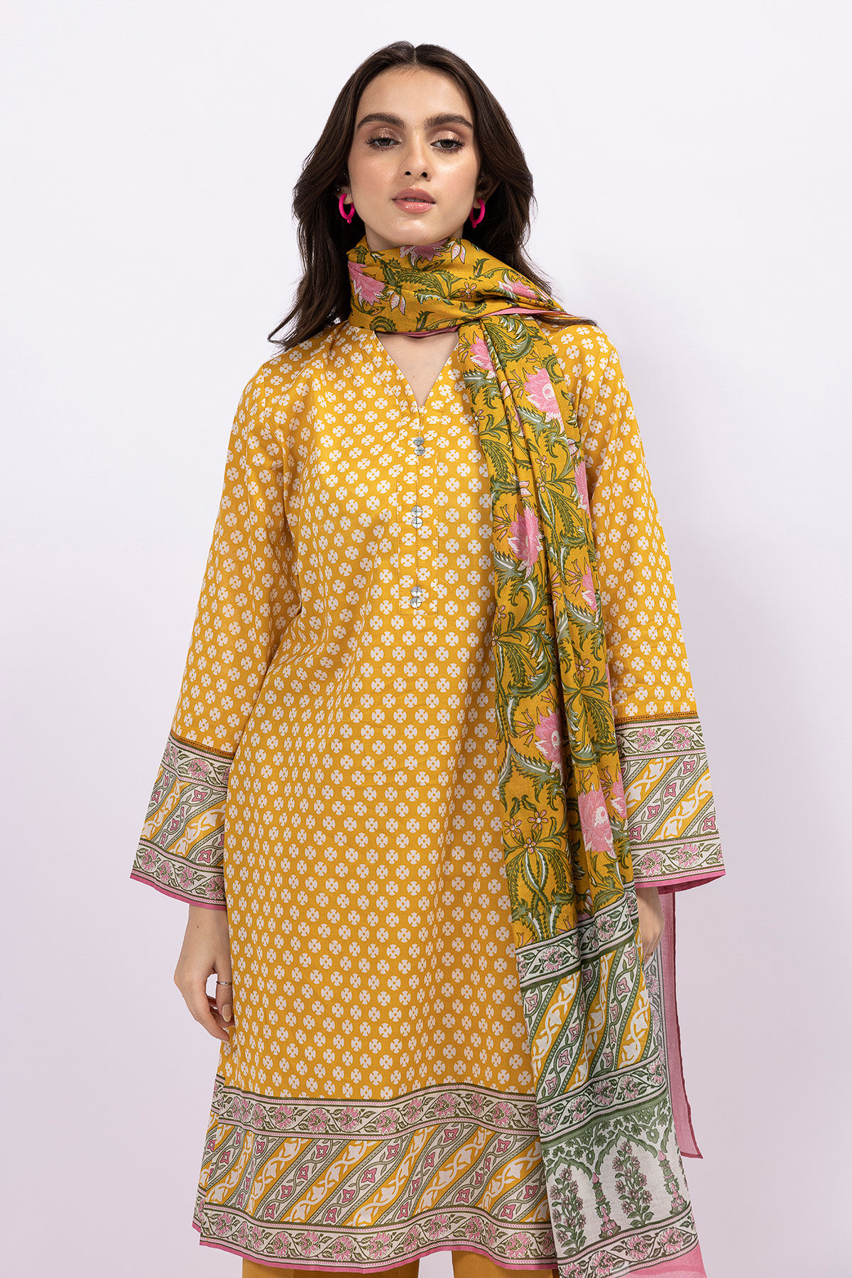 Khaadi online yellow dress