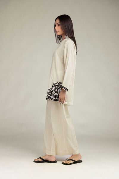 Embroidered | Cotton Dobby | Cotton Dobby Pants | AED 80.00