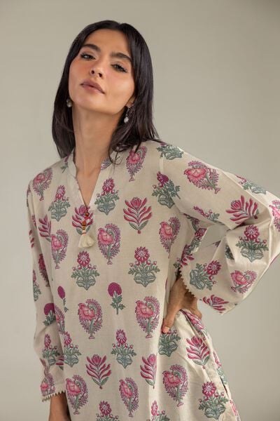 Printed | Cambric | Floral Cambric Kurta | AED 150.00