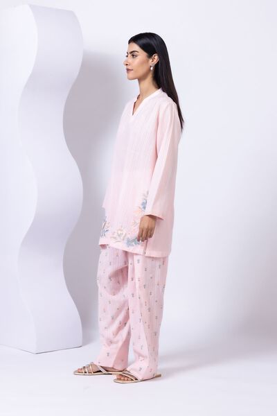 Embroidered | Leno | Pants | AED 80.00