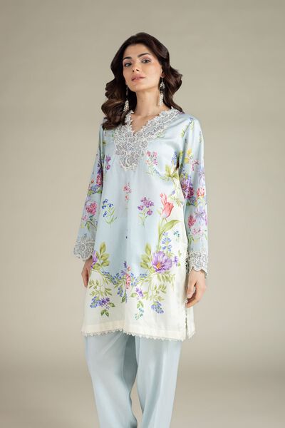 Embroidered | Satin | Tailored 2 Piece | Top and Bottom | AED 230.00