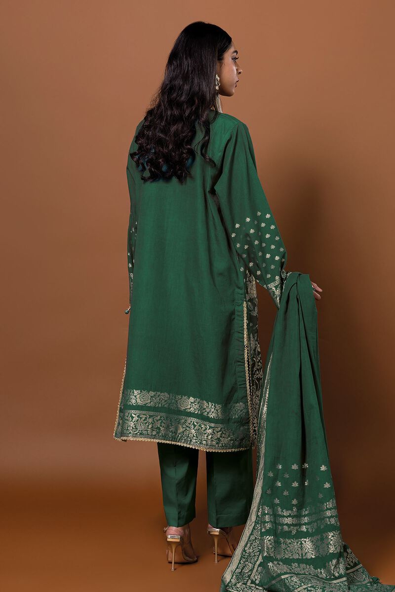 Dyed | Composed Polyester Brosha Jacquard | Fabrics 3 Piece | null