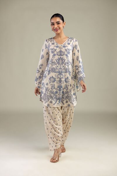 Printed | Textured Weave | Floral Printed Shalwar  | AED 100.00