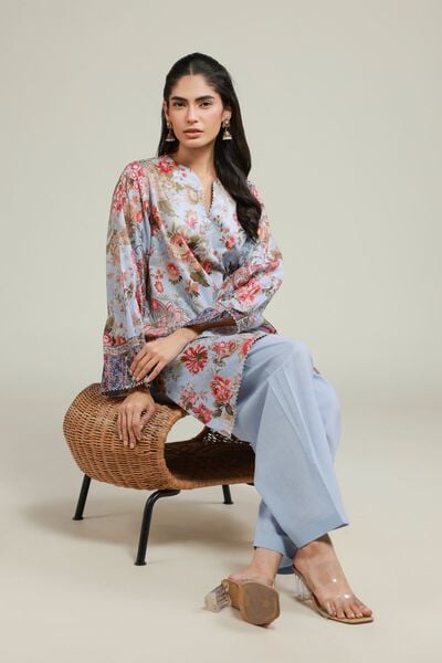 Printed | Jacquard | Blue 2-Piece Tailored | AED 180.00