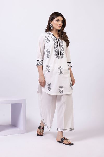 Embroidered | Cambric | Pants | AED 68.00