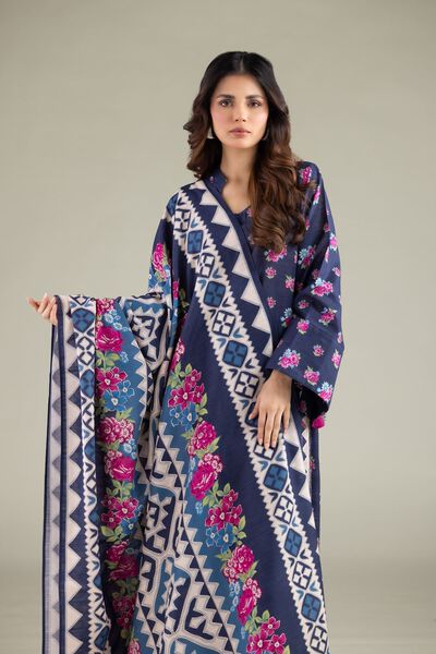 Embroidered | Textured Cotton | Floral Geometric Dupatta | AED 80.00