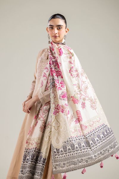Embroidered | Lawn | Off-White Lawn Dupatta | AED 80.00