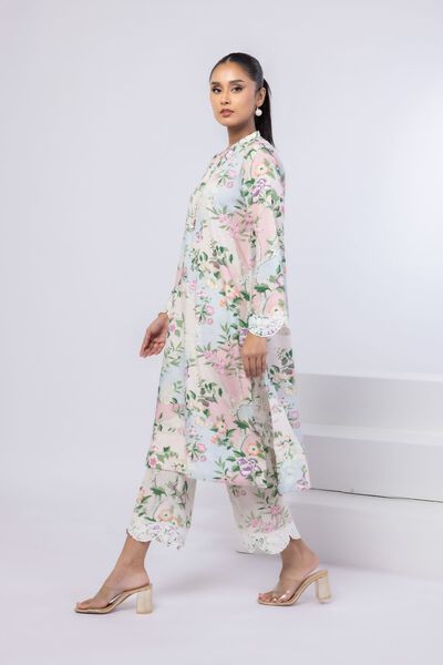 Embroidered | Dull Raw Silk | Pants | AED 92.00