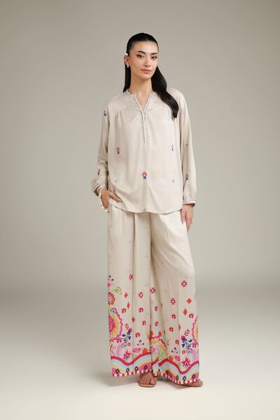 Embroidered | Viscose Crepe | Trousers | AED 65.00