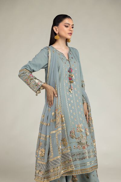 Embroidered | Raw Silk | 3 Piece Co-ord Set | AED 195.00