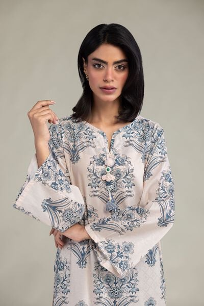 Embroidered | Cambric | Floral Printed Kurta | AED 150.00