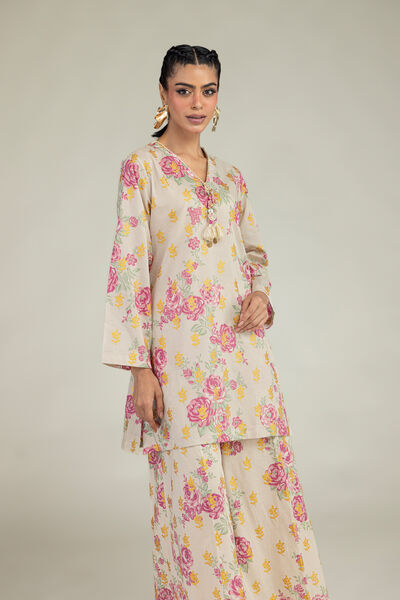 Printed | Cambric | Floral Cambric Kurta | AED 180.00