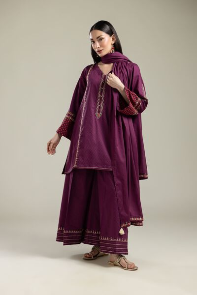 Embroidered |Cotton Dobby | Cotton Pants | AED 100.00