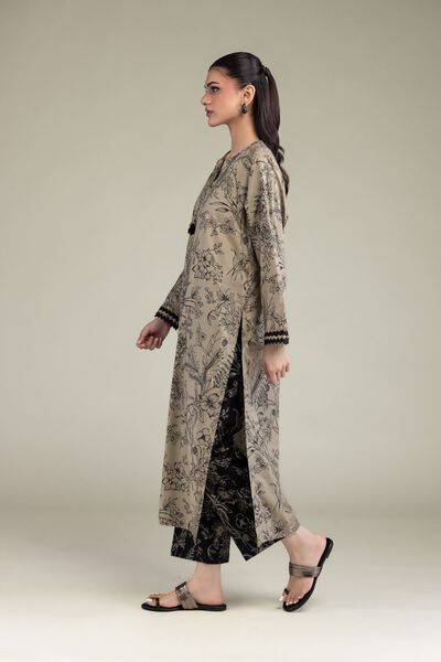 Printed | Cotton Viscose | Black Floral Pants | AED 130.00