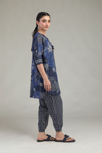 Printed | Cotton Dobby | Cotton Navy Shalwar  | AED 130.00