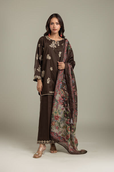 Embroidered | Textured Cotton | Blouse | AED 250.00