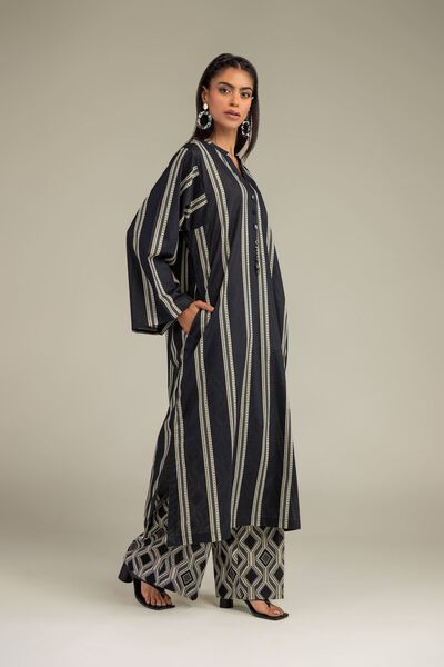 Printed | Cambric | Black Cambric Pants | AED 130.00