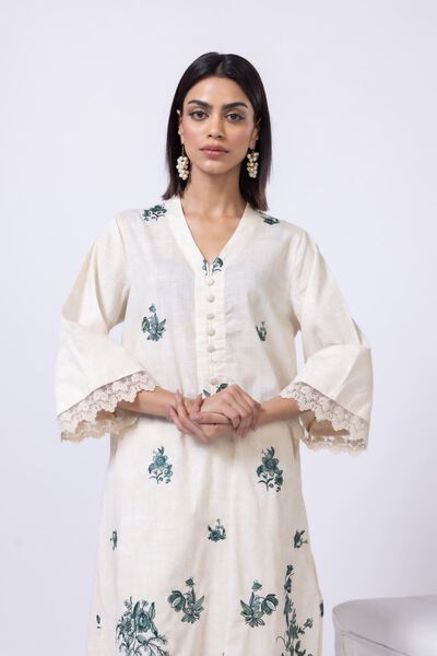Embroidered | Crosshatch Poplin | Kurta | AED 80.00