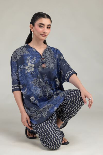 Printed | Cotton Dobby | Short Floral Kurta | AED 150.00