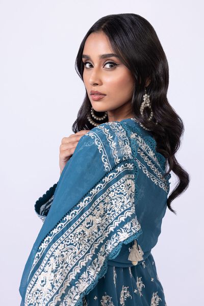 Embroidered | Polyester Crinkle Chiffon | Dupatta | AED 180.00