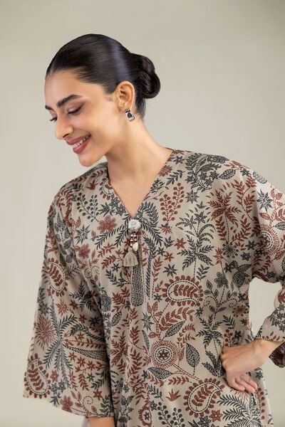 Printed | Textured Weave | Long Floral Kurta | AED 130.00