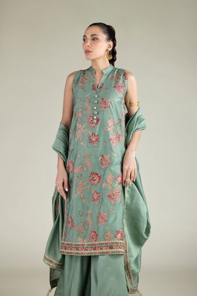 Embroidered | Cotton Net | Floral Thread Dupatta | AED 75.00