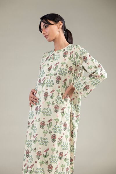 Cambric | Floral Cambric Kurta | AED 150.00