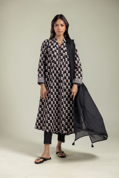 Printed | Lawn | Black Solid Dupatta  | AED 130.00