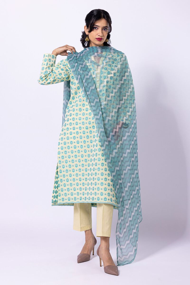 Dyed | Cotton Brosha Jacquard | Fabrics 3 Piece | null