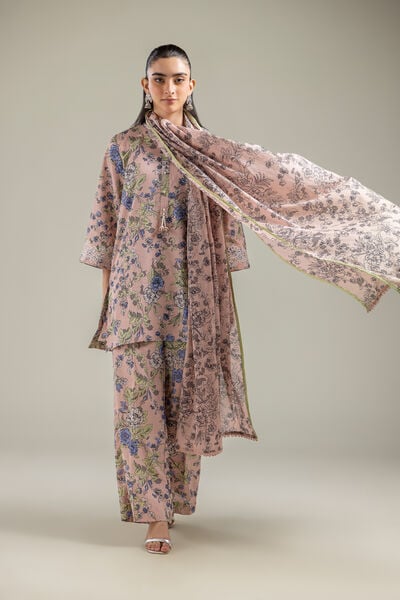 Embroidered | Lawn | Peach Lawn Dupatta | AED 80.00