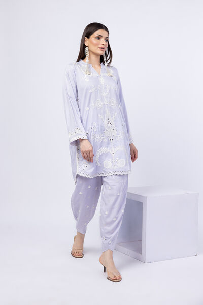 Embroidered | Crosshatch Raw Silk | Shalwar | AED 46.00