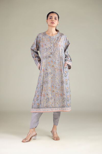 Printed | Cambric | Tapered Solid Shalwar | AED 80.00