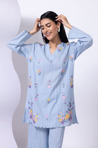 Embroidered | Leno | Kurta | AED 140.00