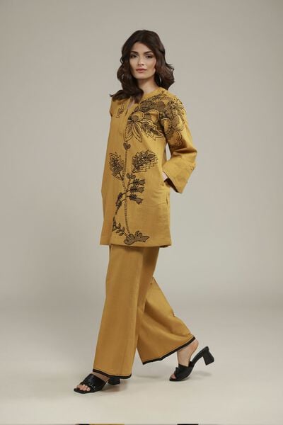 Dyed | Heavy Textured Cotton | Relaxed Solid Pants | AED 60.00