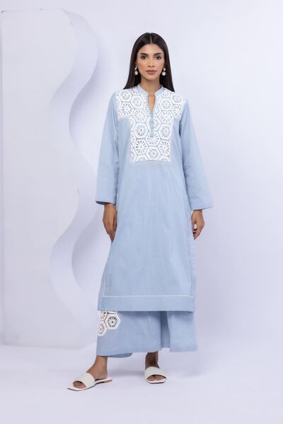 Embroidered | Crosshatch Poplin | Kurta | AED 140.00
