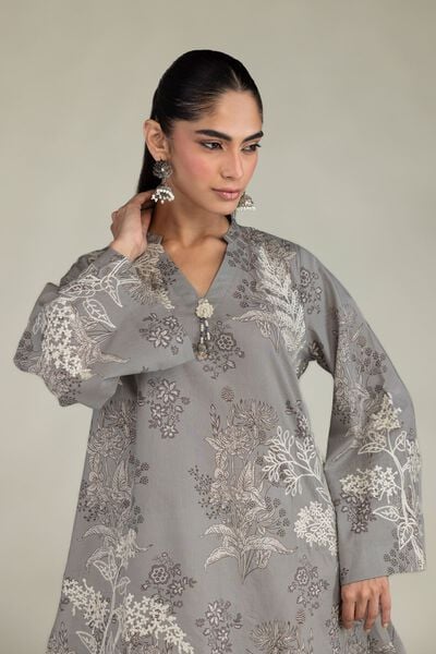 Embroidered | Cambric | Cambric V-Neck Kurta | AED 90.00