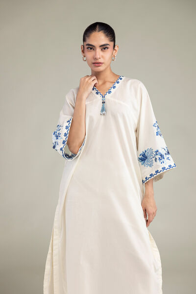 Embroidered | Cambric | Long Floral Kurta | AED 200.00