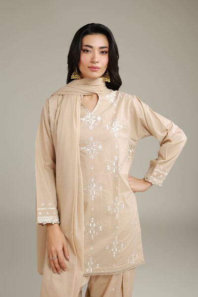 Embroidered | Lawn | Embroidered Beige Dupatta | AED 80.00
