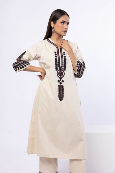 Embroidered | Crosshatch Poplin | Kurta | AED 100.00