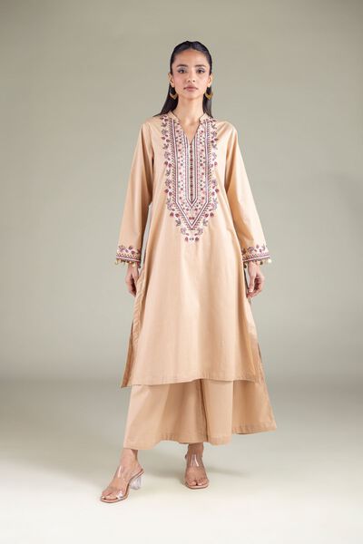 Embroidered | Cambric | Summer Relaxed Pants | AED 100.00