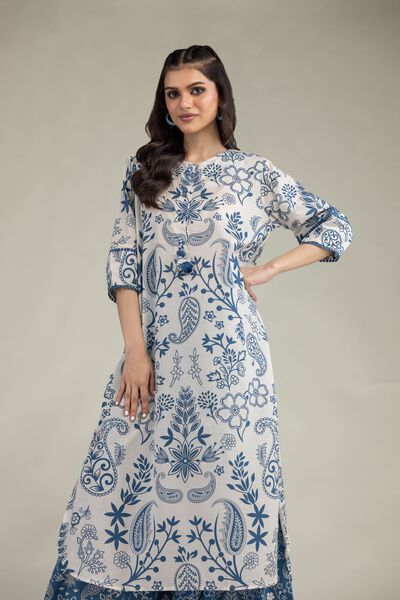 Printed | Cambric | Floral Cambric Kurta | AED 50.00