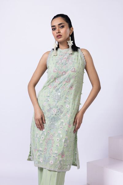 Embroidered | Polyester Crinkle Chiffon | Kurta | AED 72.00