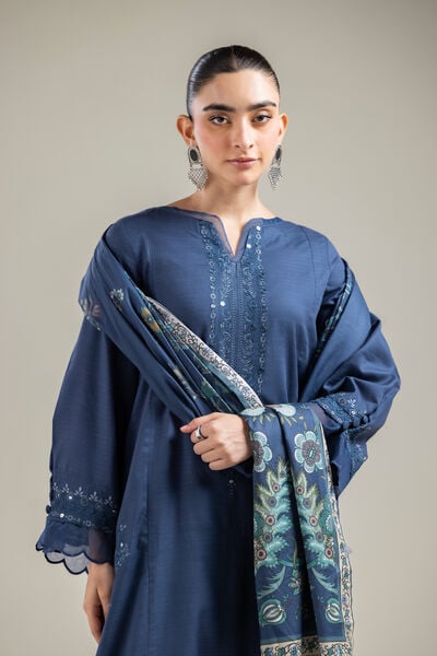 Embroidered | Lawn | Navy Lawn Dupatta | AED 80.00