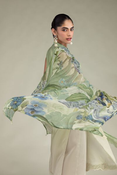Embroidered | Chiffon | Floral Chiffon Dupatta | AED 100.00